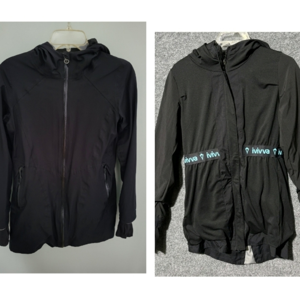 Lululemon | Ivivva Girls Size 14 Reversible Hooded Thumbholes Black Long Jacket